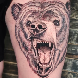 Bear - Tattoo for men - Black Hat Tattoo Dublin - The Black Hat Tattoo