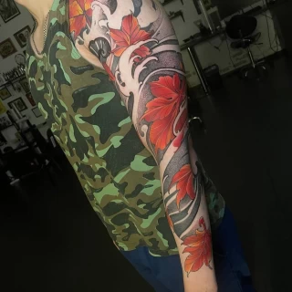 leaves color Tattoo - Color Watercolor and Sketch Tattoos - Black Hat Tattoo Dublin - The Black Hat Tattoo