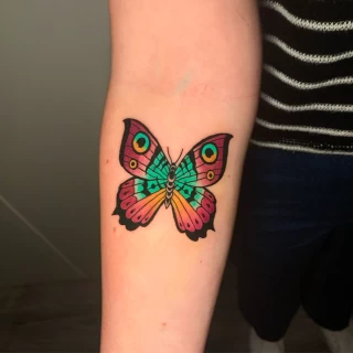 Butterfly Tattoo - OldSchool Tattoo - Black Hat Tattoo Dublin - The Black Hat Tattoo