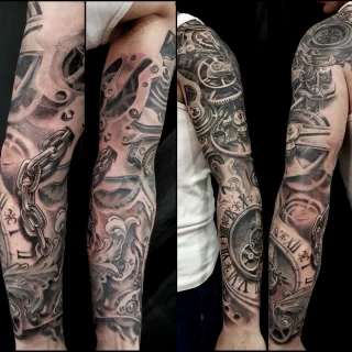 Biomechanical Tattoo Dublin - Black Hat View 3 - Full Sleeve- Black Hat Tattoo Dublin - The Black Hat Tattoo