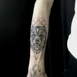 Bear Tattoo -  - Blackwork Darkwork - Black Hat Tattoo Dublin - The Black Hat Tattoo