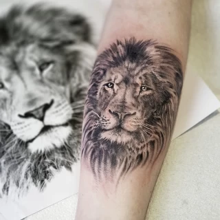 Sergy Black Hat- Lion Head Tattoo Design - Realistic Tattoo - Artist Portfolio -The Black Hat Tattoo Dublin 2018 - The Black Hat Tattoo