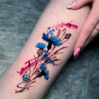 Watercolor Flowers - Color Tattoo - Color Watercolor and Sketch Tattoos - Black Hat Tattoo Dublin - The Black Hat Tattoo