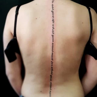 full back - Script Quote Tattoo - Black Hat Tattoo Dublin - The Black Hat Tattoo