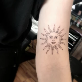 Sun - Small Tattoo idea - Black Hat Tattoo Dublin - The Black Hat Tattoo