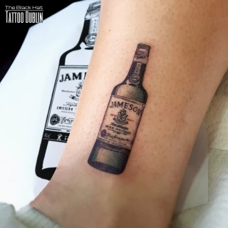 Jameson Whisky Tattoo - Irish & Celtic Tattoo - Black Hat Tattoo Dublin - The Black Hat Tattoo