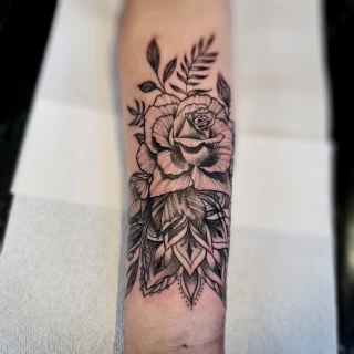 flowers - Ornemental Tattoo- Black Hat Tattoo Dublin - The Black Hat Tattoo