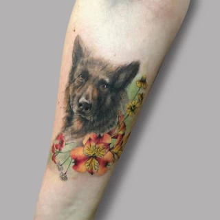 Dog color realism - Realism, Microrealism and Portrait Tattoo - Black Hat Tattoo Dublin - The Black Hat Tattoo