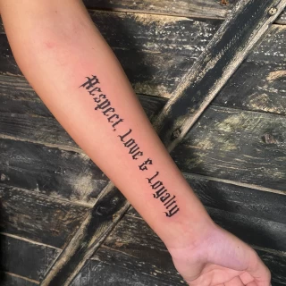 script on arm - Script Quote Tattoo - Black Hat Tattoo Dublin - The Black Hat Tattoo