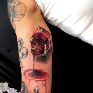 Nail polish tattoo - Realism, Microrealism and Portrait Tattoo - Black Hat Tattoo Dublin - The Black Hat Tattoo