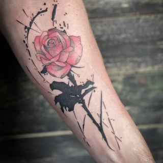 Rose sketch tattoo - Color Watercolor and Sketch Tattoos - Black Hat Tattoo Dublin - The Black Hat Tattoo