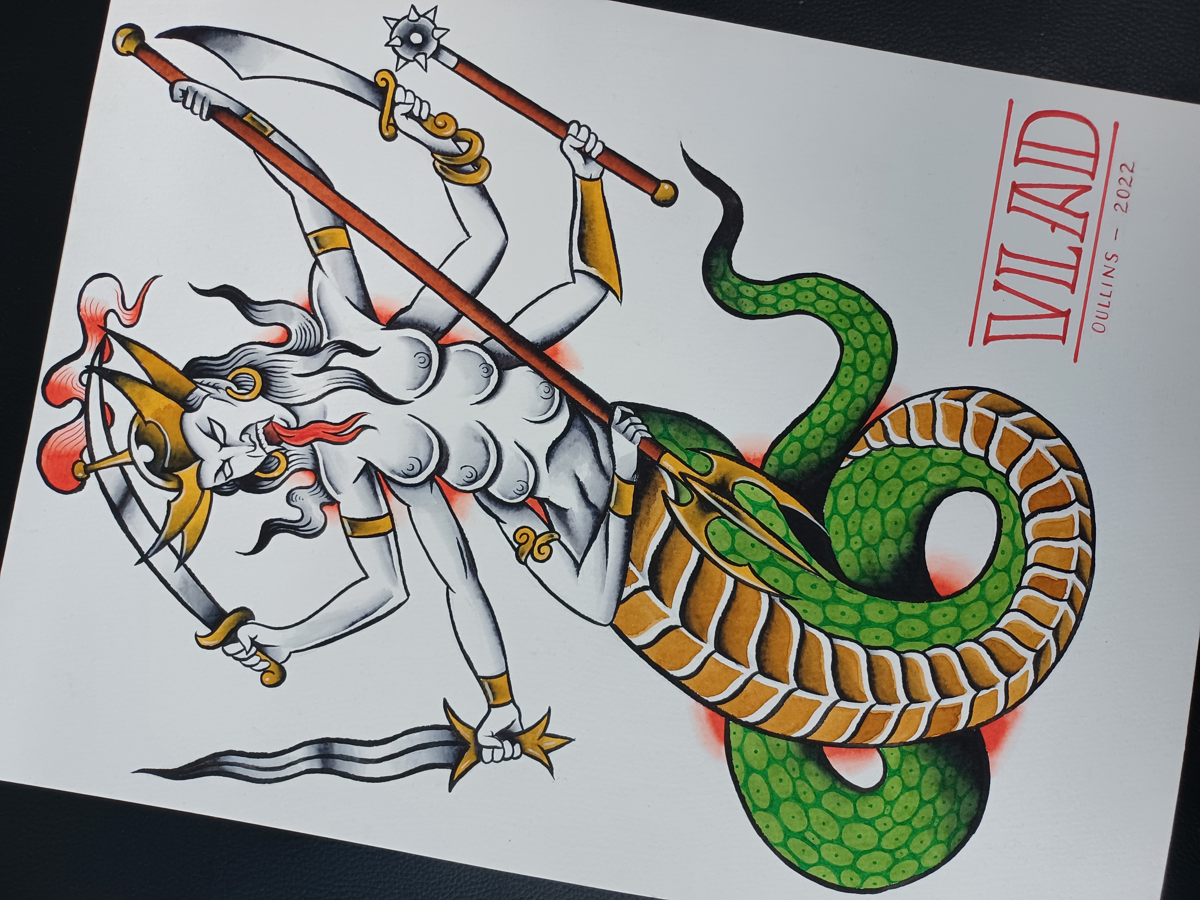 Black Hat Tattoo Nice - 2022- Guest Artist - Vlad - Old School Tattoo20220618_133839 - The Black Hat Tattoo