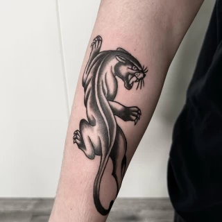 Panthera - OldSchool Tattoo - Black Hat Tattoo Dublin - The Black Hat Tattoo