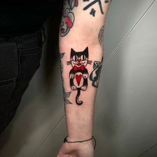Cat Tattoo - Color Watercolor and Sketch Tattoos - Black Hat Tattoo Dublin - The Black Hat Tattoo