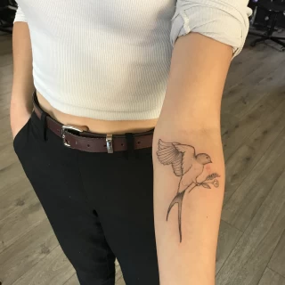 floral tattoo on arm - Color Watercolor and Sketch Tattoos - Black Hat Tattoo Dublin - The Black Hat Tattoo