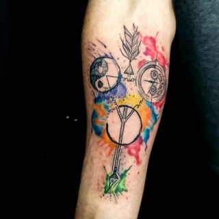Custom Tattoo - Color Watercolor and Sketch Tattoos - Black Hat Tattoo Dublin - The Black Hat Tattoo