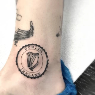Dublin stamp Tattoo - Irish & Celtic Tattoo - Black Hat Tattoo Dublin - The Black Hat Tattoo