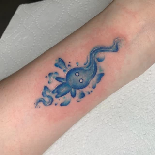 Water Drop Anime Tattoo - Color Watercolor and Sketch Tattoos - Black Hat Tattoo Dublin - The Black Hat Tattoo