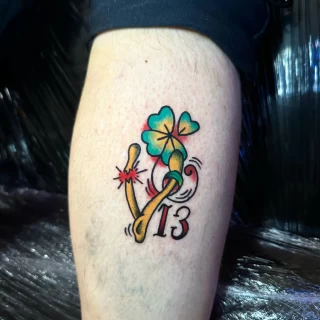 Lucky 13 Tattoo - Irish & Celtic Tattoo - Black Hat Tattoo Dublin - The Black Hat Tattoo