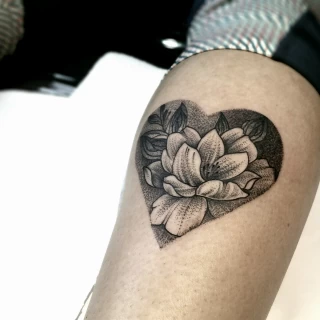 Heart Shape Tattoo - Blackwork Darkwork - Black Hat Tattoo Dublin - The Black Hat Tattoo