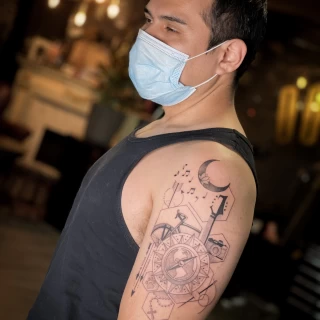 Shoulder tattoo - Tattoo for men - Black Hat Tattoo Dublin - The Black Hat Tattoo