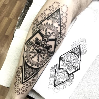 Geometric Tattoo - Blackwork Darkwork - Black Hat Tattoo Dublin - The Black Hat Tattoo