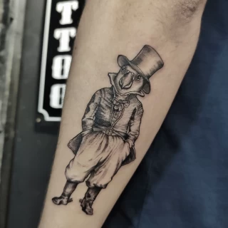 Pinguin Tattoo -  - Blackwork Darkwork - Black Hat Tattoo Dublin - The Black Hat Tattoo