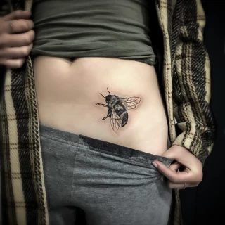 Bee Tattoo -  - Blackwork Darkwork - Black Hat Tattoo Dublin - The Black Hat Tattoo