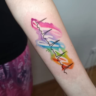 Piroska - guest artist - lettering tattoo - colorwork - watercolor tattoo - the black hat tattoo Dublin- 2025 - The Black Hat Tattoo