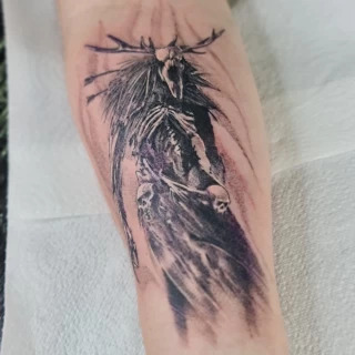 Witch Tattoo-  - Blackwork Darkwork - Black Hat Tattoo Dublin - The Black Hat Tattoo