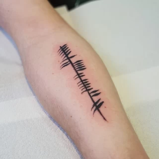 ogham - Script Quote Tattoo - Black Hat Tattoo Dublin - The Black Hat Tattoo